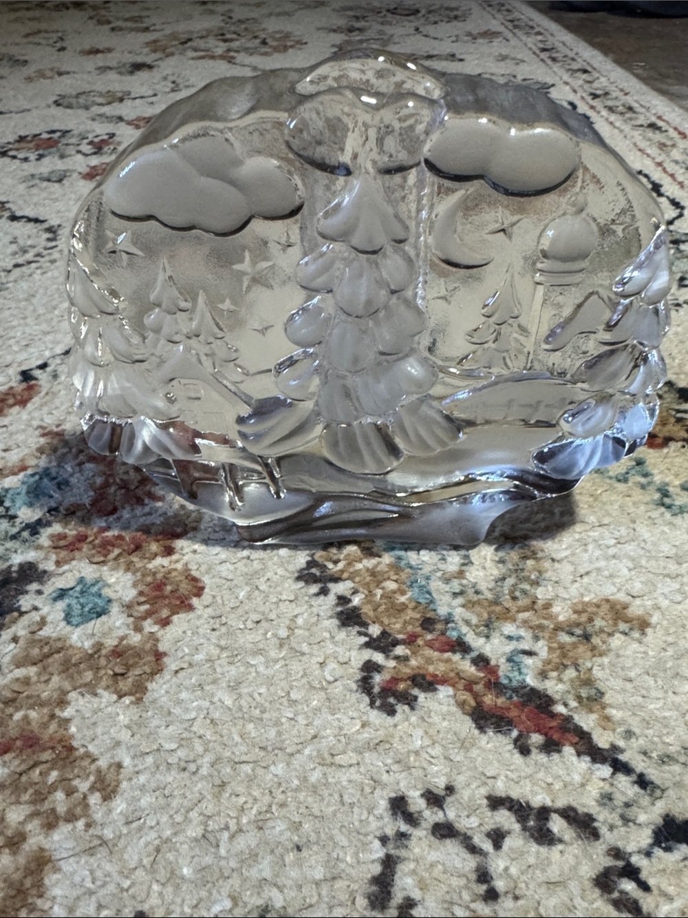 WALTHER GLAS  HEAVY Winter Scene Bud Vase  6”- 4 3/4”